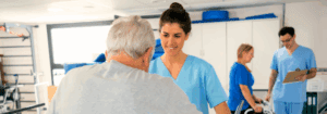 An Allied Health Professional placed by Hunter Gatherer AHP providing patient care in a clinical setting, reflecting the flexibility and impact of locum AHP roles.