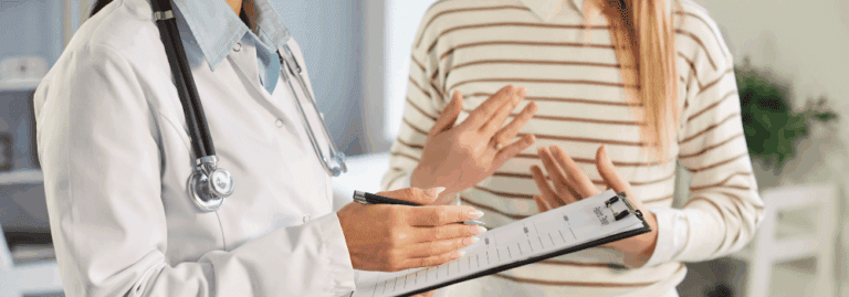 Doctor consulting with patient in a private healthcare setting, highlighting opportunities for Allied Health Professionals in the private sector